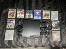 Sony PlayStation 3 Slim Console Bundle with 3 Controllers, Cables, 10 Games 