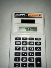 Sharp ELSI Mate EL-243C Solar Cell Powered Calculator Vintage Pocket