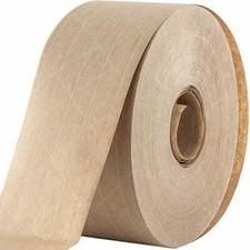 Water Activated Reinforced Seal Packing Tape, Kraft Brown 2.75" x 450 Ft