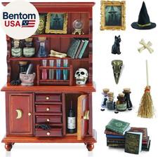 Dollhouse Miniatures 1/12 Scale Accessories, Wooden Bookshelf Furniture Set - Ma
