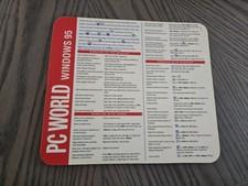 PC World Windows 95 Hard Top Mouse Pad Vintage Quick Keys Short Cuts Directions