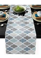 Farmhouse Table Runners 13x108inch ,Rustic Teal Table Runner for Kitchen Dining