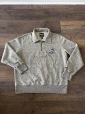 Roots Canada Sweatshirt Mens Medium Collared Quarter Zip Pullover Logo Tan