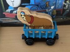 Authentic Wooden Thomas Train Teal Animal Car with Juggling Bear!