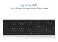 ARTECK HB305-4B Universal Backlit Bluetooth Touch Keyboard Black with Numeric