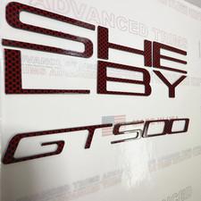 SHELBY + GT500 SPOILER SPLITTER BUMPER PLASTIC LETTERS INSERTS 20-26 in RED CARB