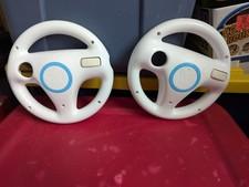2 Official OEM Nintendo Wii Mario Kart Steering Wheel  Lot Bundle Tested Working