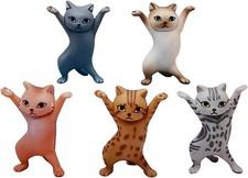 Pen stand, cat with raised hand, set of 5, pen holder, easy to use, office, 022