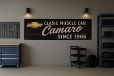 Classic Muscle Car Camaro Since 1966 Flag 71x24" Chevrolet Garage Banner
