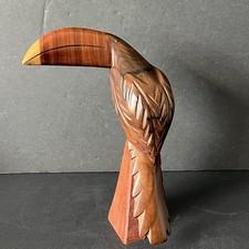 Hand Carved Wood Toucan Sculpture Tropical Bird Made in Belize