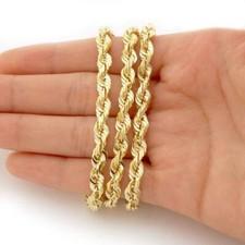 HEAVY 6MM THICK GOLD FILLED 18K Italy solid Rope necklace 24" chain men women