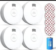 Smoke Detector 10 Year Battery Powered  4 Pack SITERWELL Compact
