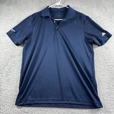 Adidas Performance Polo Shirt Mens Medium Navy Blue Collared Golf Office Work