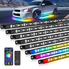 Wireless RGB Car Lights Strip Underglow Underbody Dream Color Chasing LED Lights
