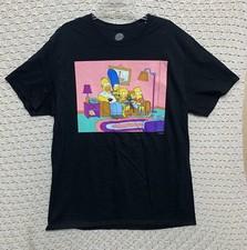 The Simpsons Retro Family TV Time shirt Mens Black Sz XL Short Sleeve Crew Neck