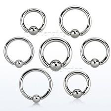 PAIR 12G 10G 8G Surgical Steel Captive Bead Ring Septum Earrings 5/16" to 3/4"