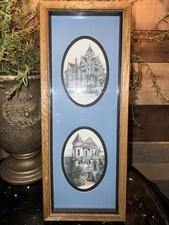 Vintage hand Colored lithographs Of Haas-Lilienthal Houses in San Francisco.