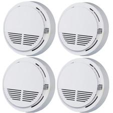 Smoke Alarm Detector Home Fire Safety Sensor Alert Battery Included(4 Pack)