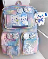 Cinnamoroll Backpack Set Kawaii Bag Pins Stationery Plush Charm Gift Kids School