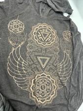 Rythmatix Ascendant Chakra hoodie with sacred  pattern Sz Medium