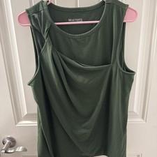 BEAUTIFUL by Lawrence Zarian Knit Tank with a Twist Dark Moss Lrg