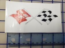 Vintage Chevy Chevrolet Cross Flags sticker decal 4.6"