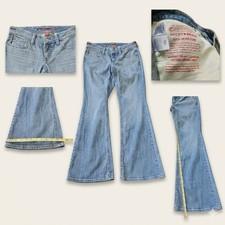 Vintage Lucky Brand Super Low Rise Flare Jeans Size 6/28R Y2K Medium Wash