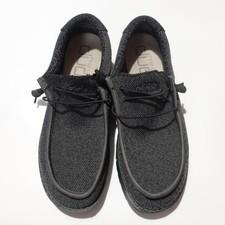 Mens Hey Dude Shoes 12 Gray And Black Casual Slip On Comfort Shoes Lightweight