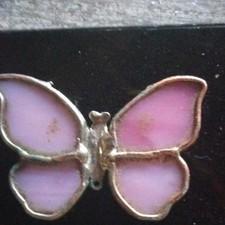 Butterfly Brooch Pin Purple & Pink Wings Silver Tone Metal Animal Insect Theme