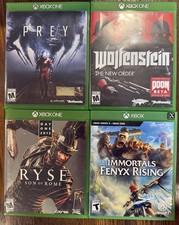 Xbox One Action & Adventure Lot: Prey, Wolfenstein, Ryse, Immortals + Features
