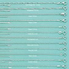 A) Italian Sterling Sterling Silver Chain Necklace-Silver Necklace-Pendant Chain