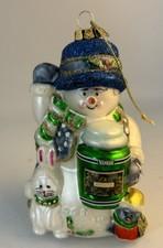 Hand Blown Snowman Glass Christmas Ornament Yankee Candle Christopher Snowbrite