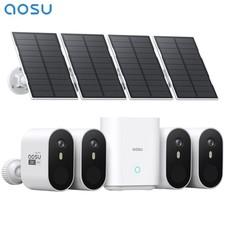 AOSU 3MP Solar Security Cameras Outdoor Wireless,Home Security System 4-Cam Kit