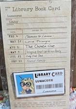 Lunacorn Library Card Lapel Pin by LitJoy Crate Quarterly Book Box Subscription