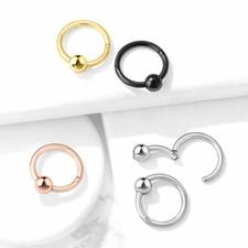 1 Pc All Surgical Steel Hinged Hoop Captive Ring Ear Cartilage Septum Tragus