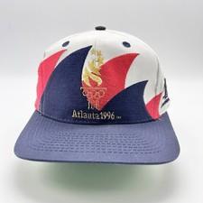 Vintage 1996 Atlanta Olympics Snapback Hat Cap Logo 7 Double Shark Tooth