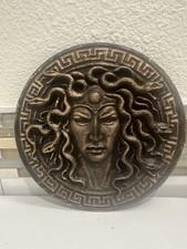 Medusa Head Of Snakes 8” X 8” 3d Relief Sculpture Wall Art Round Gothic Plaque
