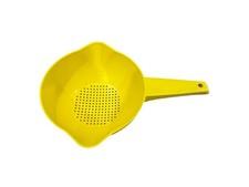 Vtg Tupperware #1200-4 Yellow 1 Quart Strainer Colander Double Pour Spout USA!