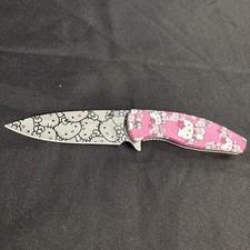 Hello Kitty Knife Pink Handle Silver Drop Point Blade