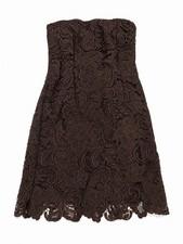 Adrianna Papell Strapless Chocolate Brown Fully Lined Lace Dress Size 4