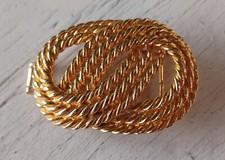 Vintage 1980's Gold Color Rope Twirl Woman's Belt Buckle Signed Gay Boyer
