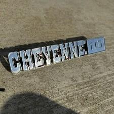 VINTAGE Chevy CHEYENNE 10 Truck Emblem Badge Nameplate Metal Ornament - LN