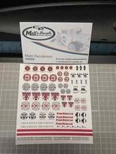1/64 for hot wheels waterslide decals fire and rescue MADE IN THE USA!