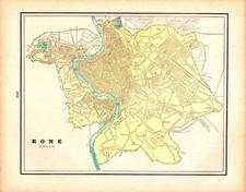 ROME, ITALY Antique City map 1900