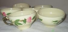 6 Franciscan Desert Rose Flat Cup Coffee / Tea USA