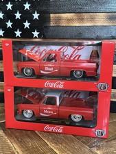 Coca-Cola 1973 Chevrolet Cheyenne 10 Red White Model Cars Mom & Dad lot of 2 