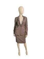 Ann Taylor Brown/Tan 2 Piece Business Career Skirt Suit Size 4