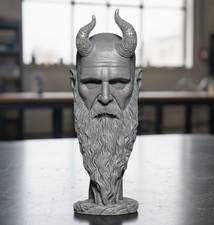 Mimir God of War Bust Figure Large 10" inch - 3D Printed Figurine Statue