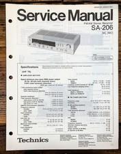 Technics SA-206 Receiver Service Manual *Original*