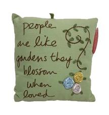 NEW Sandra Magsamen Accent Pillow 10" Green Floral People Are Like Gardens Decor